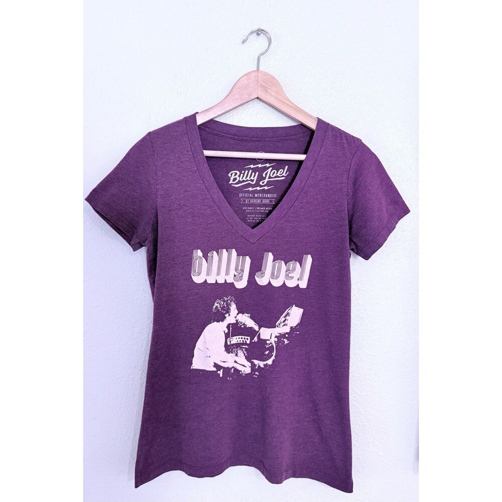 Billy Joel Piano Man T-Shirt Women's Large Official Merchandise Purple